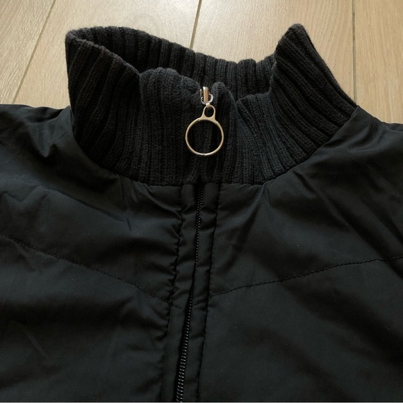 Denver Hayes Running Puffer Jacket with Ribbed Sleeves in Black Size L - Picture 3 of 12
